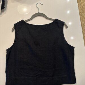 Elizabeth Suzann Petra Crop Midweight Linen // Size S - Black